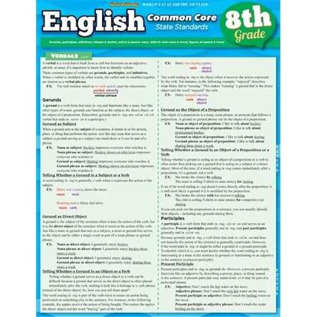 Barcharts BarCharts 9781423217633 English Common Core 8Th Grade Quickstudy Easel 9781423217633